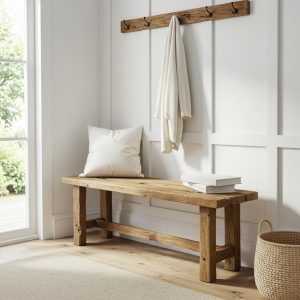 Rustic Wood Bench Reclaimed Wood Entryway Bench Long Custom Bench for Entryway Farmhouse Bench Hallway Seating Farmhouse Home Decor Gift