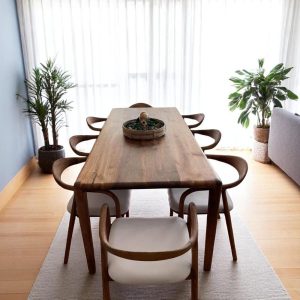 Live Edge Walnut Dining Table, Modern Handcrafted Wood Kitchen & Dining Table, Rustic Solid Wood Table