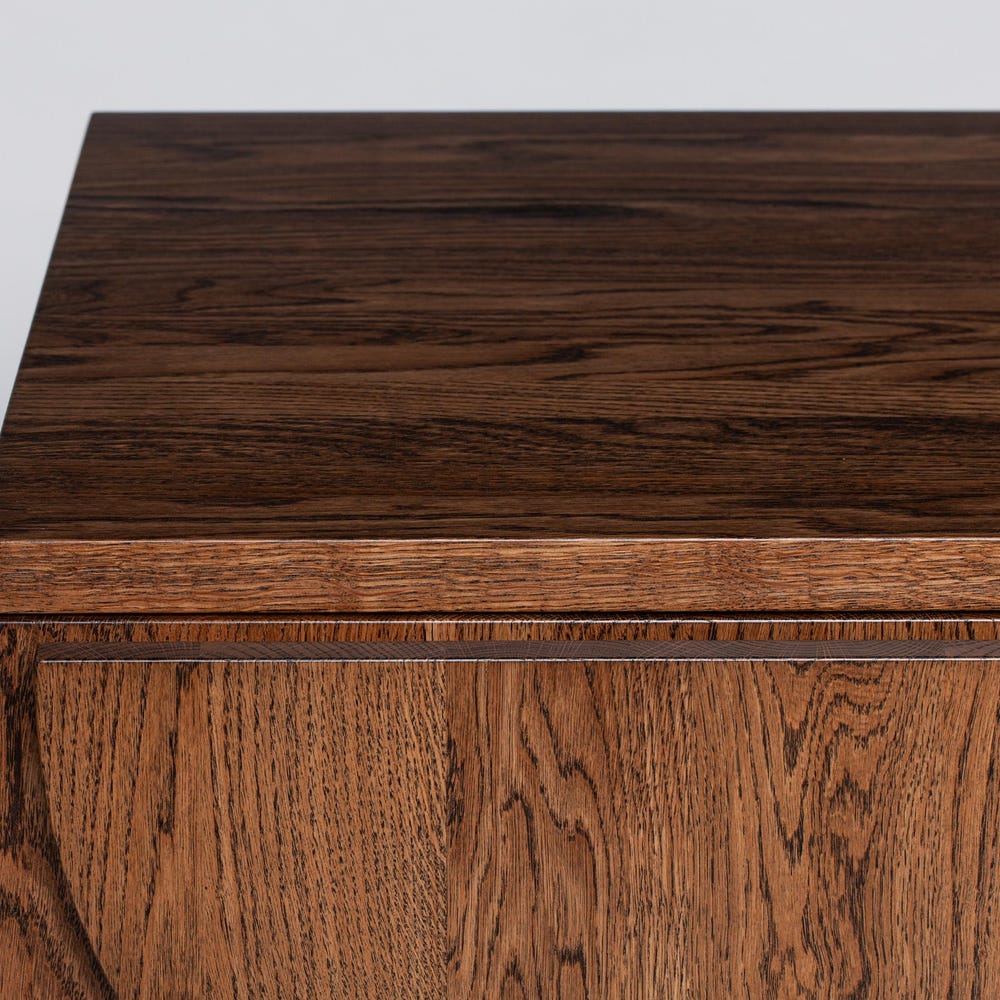 Handcrafted Modern Wood Dresser - Solid Oak Storage Cabinet with Geometric Carved Front - Mid-Century Chest of Drawers - Image 4