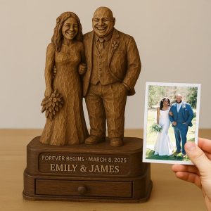 Custom Photo to Wood Art Portrait – Personalized Couple Sculpture, Rustic Wedding Gift, Handmade Wooden Keepsake Decor