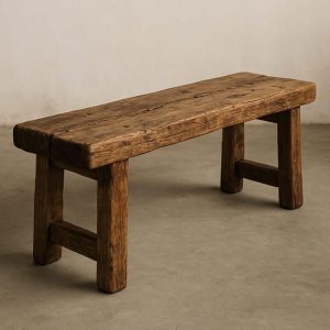 Rustic Reclaimed Wood Entryway Bench, Handcrafted Solid Chestnut Wood, Farmhouse Hallway Shoe Rack Bench/Seating,Garden Plant Bench