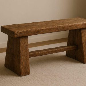 Rustic Reclaimed Wood Entryway Bench, Handcrafted Solid Chestnut Wood, Farmhouse Hallway Shoe Rack Bench/Seating,Garden Plant Bench