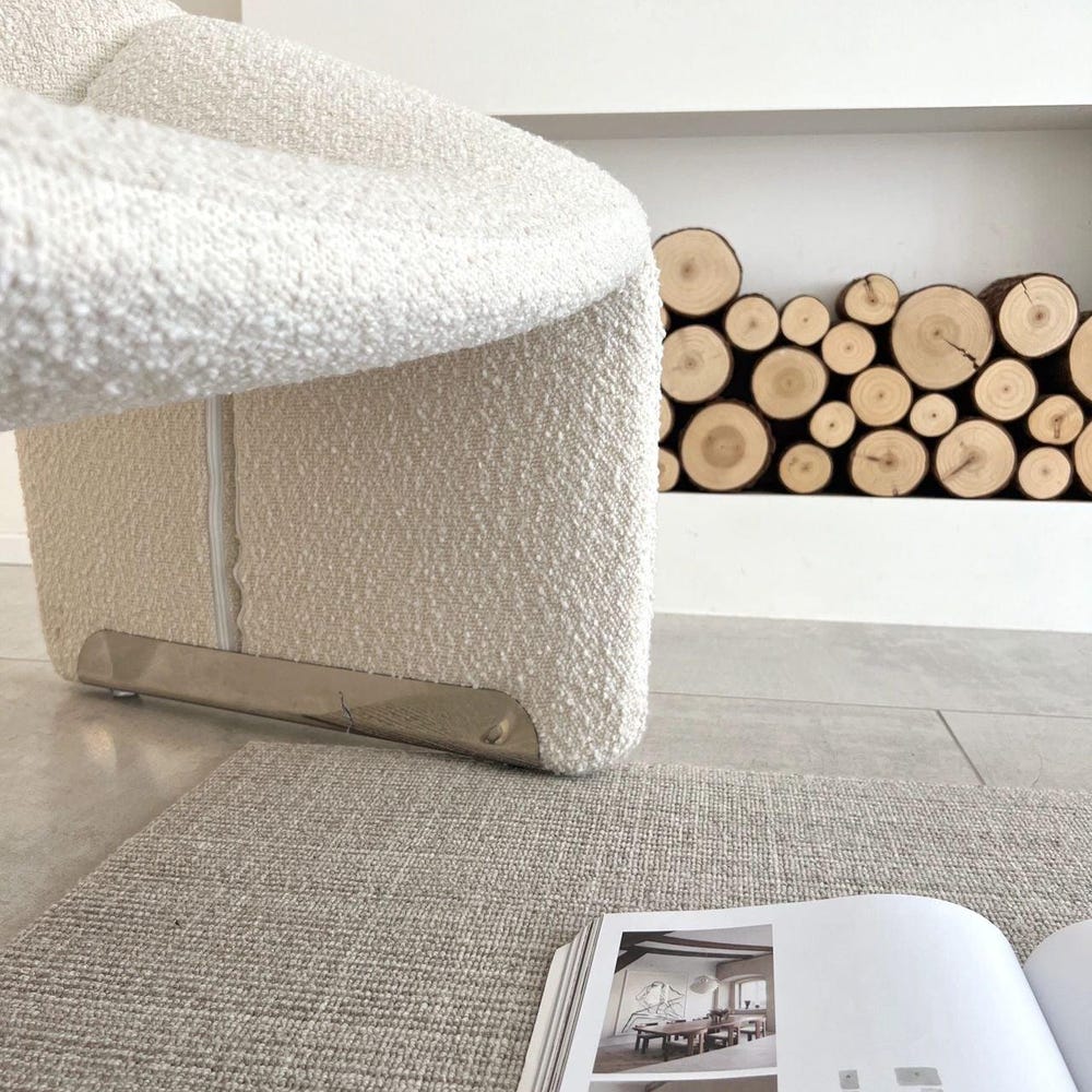 White Boucle Armchair | Modern Accent Chair | Plush Kids-Friendly Lounge Chair,Sofa and Armchair Set Option,Contemporary Living Room Seating - Image 6