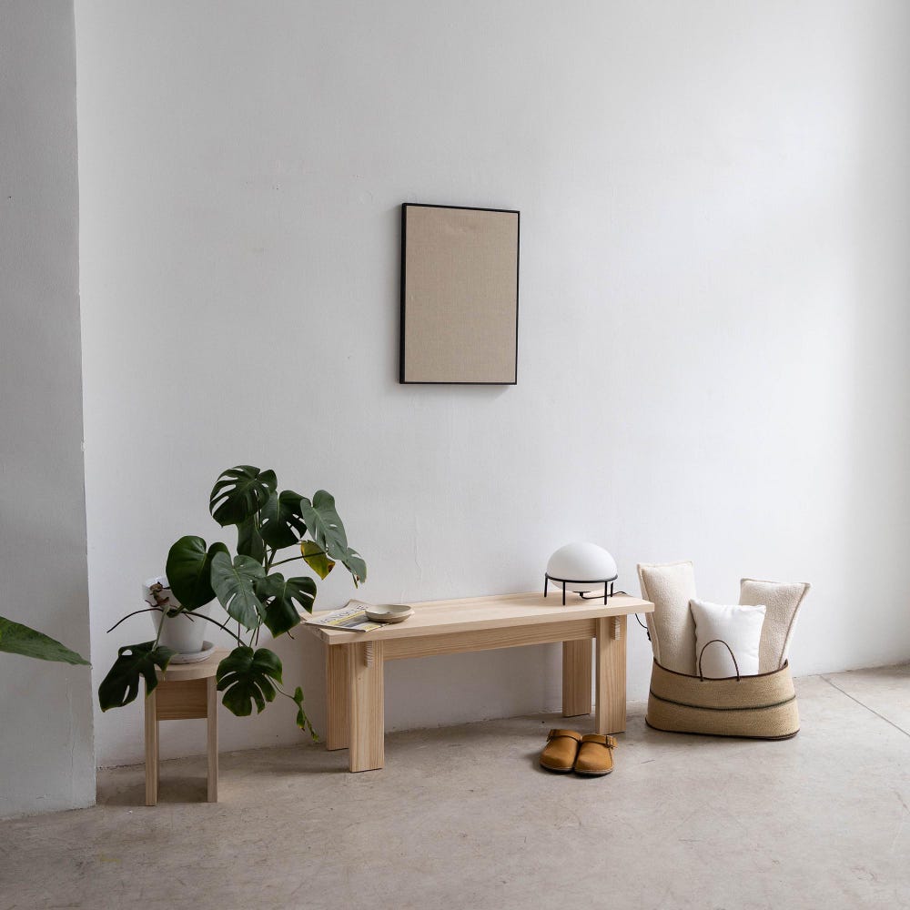 Solid wood entry bench, handmade, 120 cm - Begur medium - Image 3