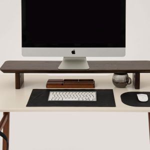 Spruce Wooden Monitor Stand, 31 Inch Wood Screen Riser, Customizable Wooden Monitor Stand, Dark Colored Wood Monitor Stand, Gift