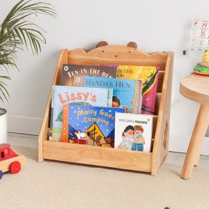 Montessori Bookshelf - Solid Wood Bookcase with Chalkboard & Storage, Kids Furniture, Toddler Bookshelf, Wooden Bookcase, Nursery Bookshelf