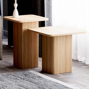 Modern Nesting Tables - Wooden Side End Table - Solid Oak Wood Table - Nesting Tables for Living Room - Set of End Side Tables