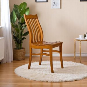 Solid Wood Chair for Dining Room, Handmade Wooden Seat with Durable Finish, Rustic Modern Furniture, Eco-Friendly & Comfortable Seating