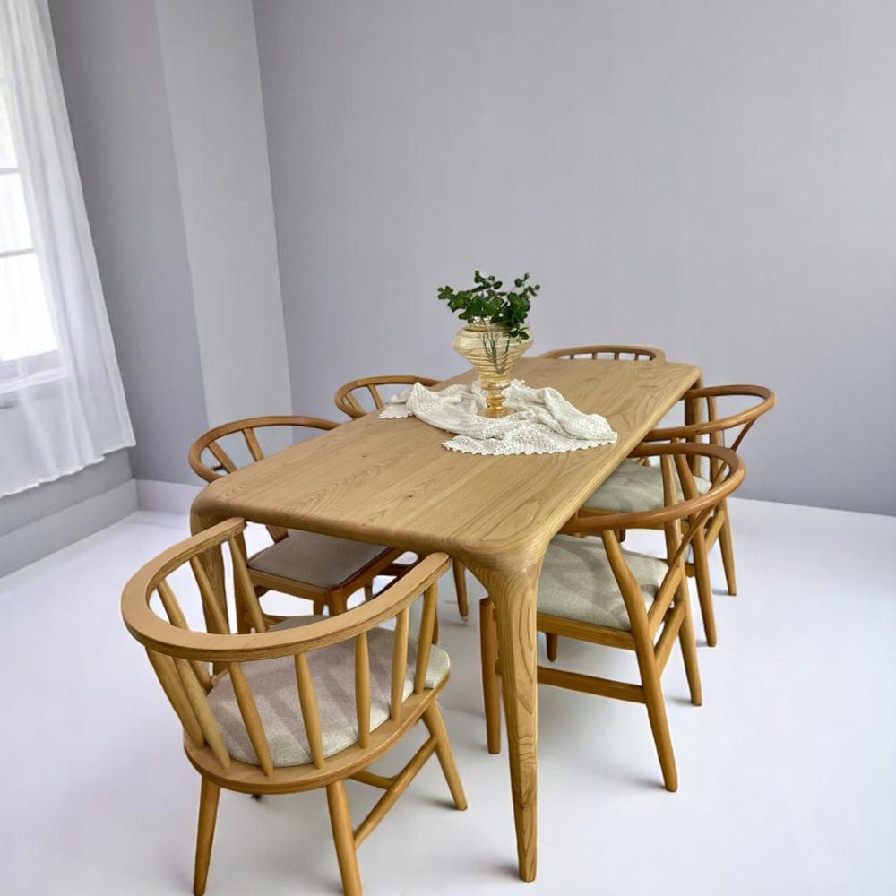 Custom Walnut Dining Table - Handcrafted Solid Wood Kitchen Table, Modern Rustic & Contemporary Design, Unique Wood Furniture - Image 7