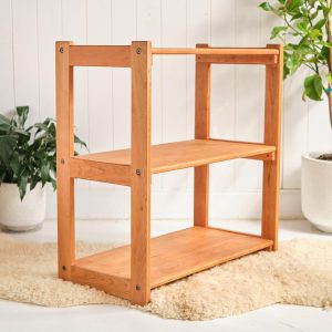 Cherry 3 or 4 Shelf Open Shelving - Select 28 inch or 36 inch Lengths: Solid Wood Made in USA