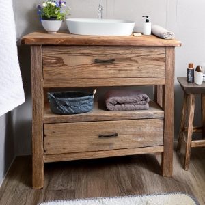 Wooden Rustic Style handmade bathroom vanity with drawer solid wood cabinet sink table counter top farmhouse home decor furniture  handcraft