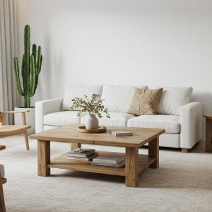 Rustic Reclaimed Wood Coffee Table, Handmade Chestnut Wood Living Room Furniture, Farmhouse Design, Barnwood Coffee Table, Gift for Women