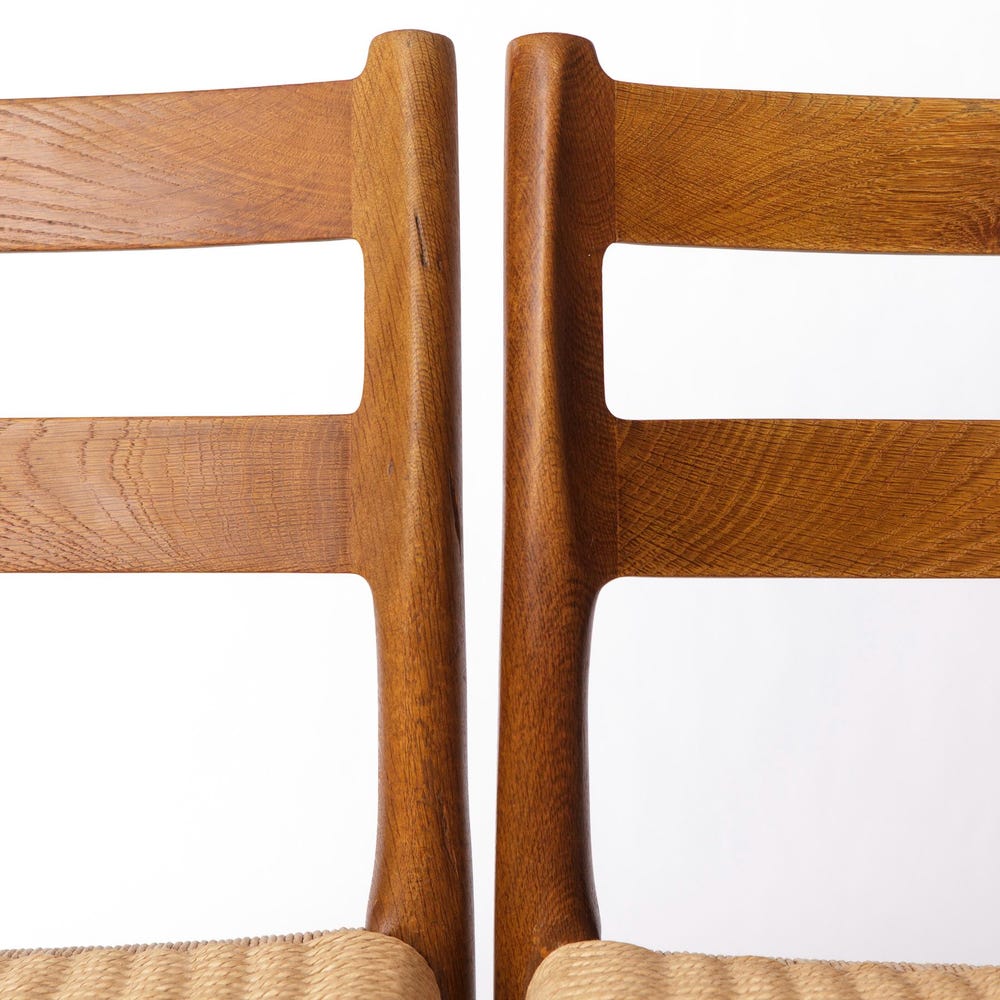 1 of 2 Vintage Niels Møller Model 84 Chair, Dyed Beech Wood – 1970s Danish Design, Danish Cord Seat - Image 8