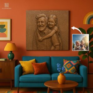 Custom Embossed Wood Carving – Personalized Portrait Sign, Hand Carved Art, Rustic Wall Decor, Unique Gift Idea