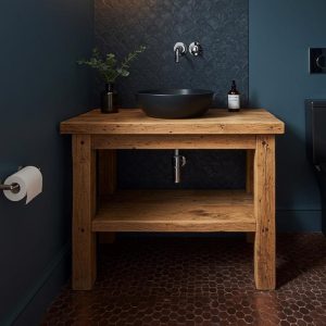 Farmhouse Sink Vanity with Cover, Reclaimed Rustic Wood, Handmade Bathroom Vanity Cabinet, Farmhouse Style