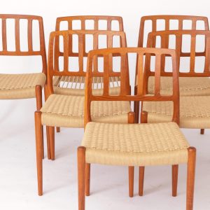 Set of 6 Niels Otto Møller Model 83 Chairs – Danish Teak Dining Chairs, 1974 | Mid-Century Modern Design