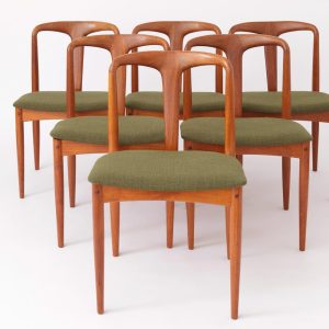 Set of 6 Johannes Andersen Juliane Chairs – Danish Teak Dining Chairs, 1960s | Vintage Mid-Century Modern by Uldum