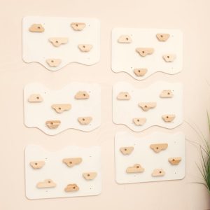 Kids Indoor Climbing Wall – Natural Wood and White Wooden Play Panel for Playroom