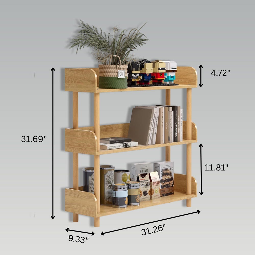 5-Tier Oak Bookcase, Solid Wood Bookcase, Lawyers Bookcase, Mid Century Bookcase, Floating Wood Shelf, Corner Wall Shelf, Floor Bookshelf - Image 10
