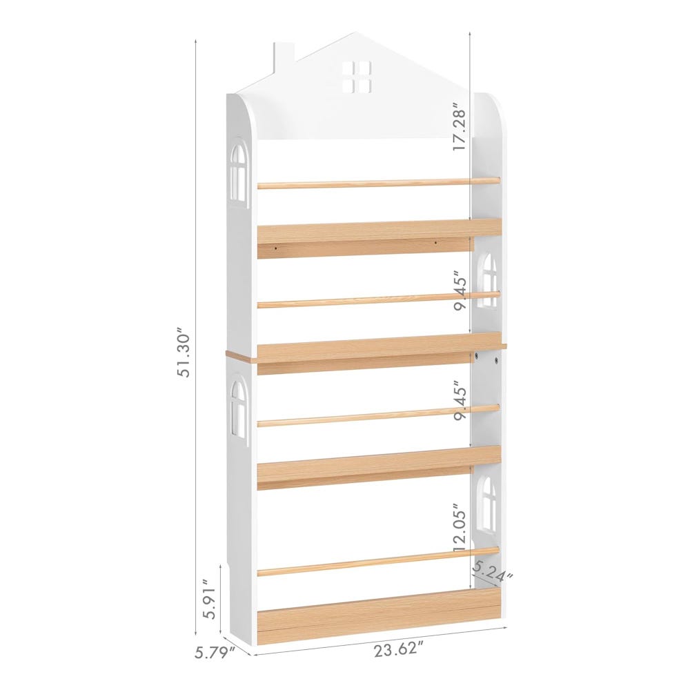 4-Tier Wall Mount Bookshelf, Montessori Bookshelf, Nursery Furniture, Book Display, Large Bookcase, Wood Floating Shelf, Montessori Shelf - Image 6