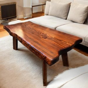 Handmade Reclaimed Wood Coffee Table, Live Edge Coffee Table, Rustic Wooden Coffee Table, Farmhouse Style Wood Table for Home Decor