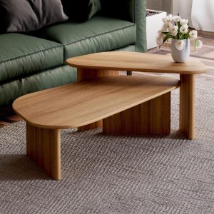 Nesting Coffee Tables - Modern Nesting Tables Set - Solid Wood Coffee Table - Minimalist Coffee Table - Set of 2 Coffee tables