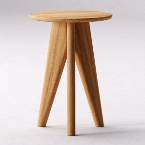 Modern Side Table - Round Wooden End Table - Solid Oak Wood Table - Minimalist End/Side Table for Living Room - Set of End Side Tables