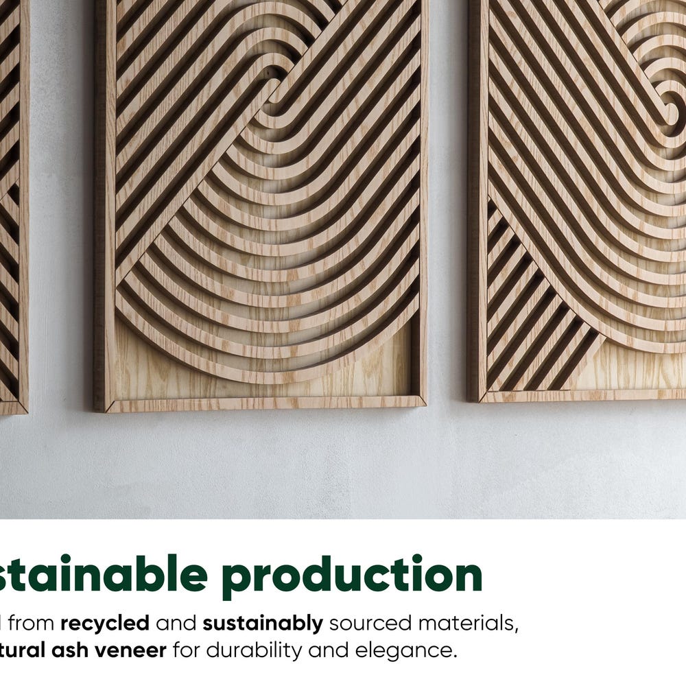 Wood Wall Art Set | Geometric Decor | Modern Wood Wall Art | Wall Wooden Art | Minimalist wall art | Living Room Decor | Abstract wall art - Image 9