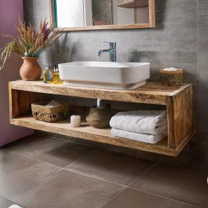 Solid Rustic Bathroom Vanity - Custom Handcrafted Farmhouse Small Live Edge Reclaimed and Barn Wood Vanities - Unique Design- Home Decor