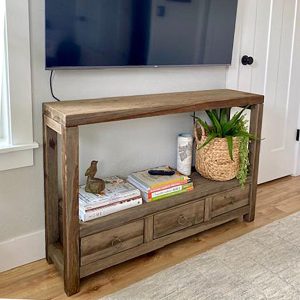 Dresser table handmade rustic  Chestnut wood console table Hallway furniture Entryway live edge desk with drawers reclaimed wood women gift