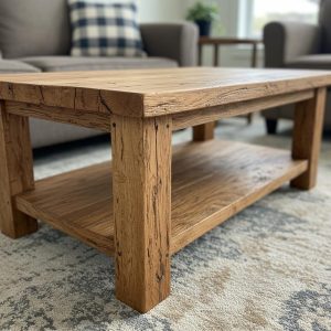 Rustic Reclaimed Wood Coffee Table, Handmade Chestnut Wood Living Room Furniture, Farmhouse Design, Barnwood Coffee Table, Gift for Women