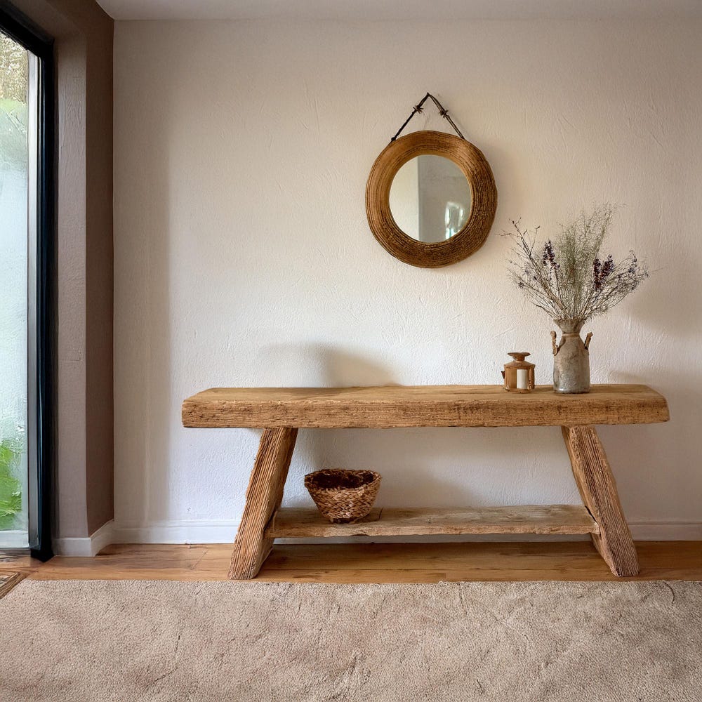 Custom Rustic Wooden Console Table – Handmade Farmhouse Live Edge Solid Wood Entryway Hallway Dresser – Narrow Handcrafted for Living Room - Image 2