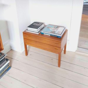 Teak dresser mid century entryway table with drawers vintage teak nightstand Swedish dresser small vintage chest of drawers teak nightstand