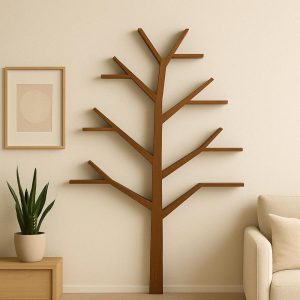 Tree Bookshelf – Modern Wooden Wall Shelf – Branch Style Minimalist Bookcase – Rustic Tree Decor