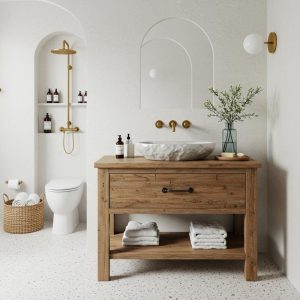 Reclaimed Wood Bahroom Vanity With Drawer, Rustic Dark Reclaimed Wood, Handmade Bathroom Vanity Cabinet, Farmhouse Style, Gift for Woman