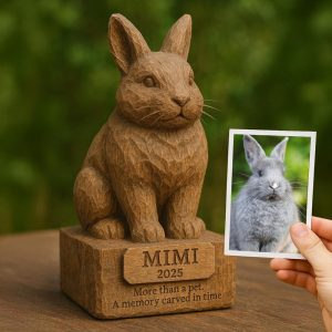 Personalized Wooden Pet Statue – Custom Pet Carving from Photo – Handmade Pet Figurine, Unique Gift for Dog Lovers & Pet Memorial