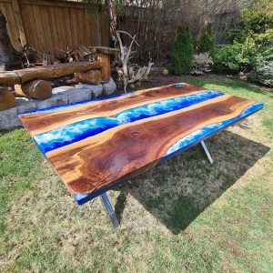 Epoxy TableTop ,Luxury dining Table, sofa, Side center table top Live Edge Walnut Table, Custom Order, Epoxy Resin River Table, Natural Wood