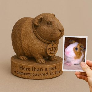 Custom Pet Gifts – Wooden Carving of Pet Photo | Dog or Cat Memorial Gift | Painting from Photo Keepsake Sculpture | Gift for Pet Lovers
