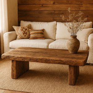 Rustic Wood Coffee Table - Handmade Reclaimed Wood Living Room Table - Farmhouse Coffee Table with Sturdy Legs - Mother's Day Gifts