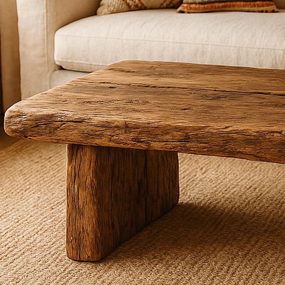 Rustic Wood Coffee Table - Handmade Reclaimed Wood Living Room Table - Farmhouse Coffee Table with Sturdy Legs - Mother's Day Gifts - Image 3