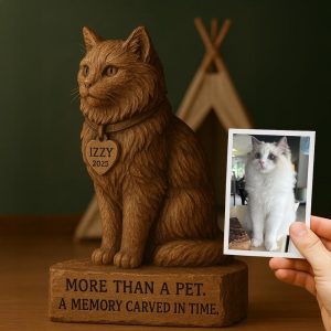 Handmade Wooden Pet Memorial Statue – Custom Dog Portrait Gift – Personalized Pet Remembrance Art – Dog Lover Keepsake Sculpture