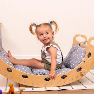 il_1000x1000.6861873829_ez4p.jpg Montessori Rocker with Big Balance Board Pillow, Waldorf Rocker & Soft Play Equipment Cushion Christmas Gifts, Kids Furniture Climbing Toys