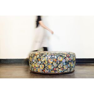 Pouf Floreale – Handmade Mosaic Art Pouf with Venetian Glass & Marble | Sculptural Floral Ottoman