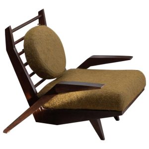 Brazilian Modernist Lounge Chair | Pierre Frey Upholstery | Mid-Century Sculptural Design | Rare Collector’s Chair | Art Furniture