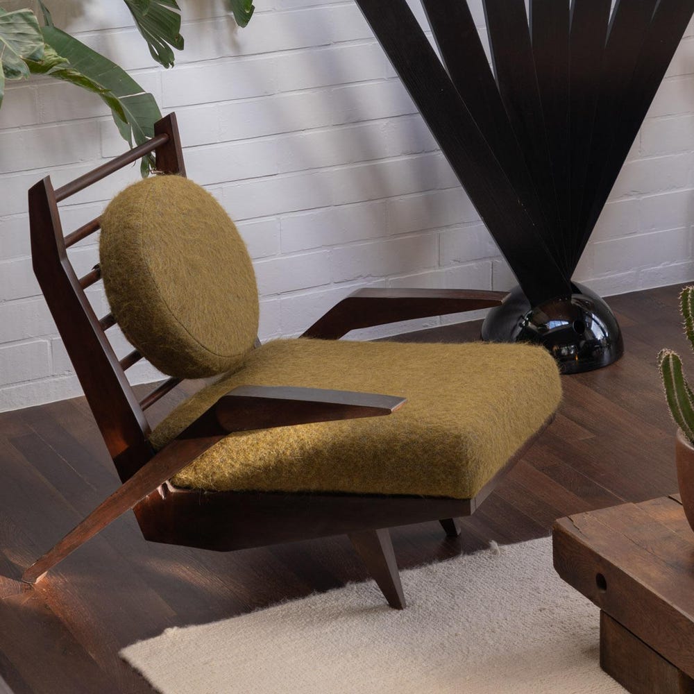 Brazilian Modernist Lounge Chair | Pierre Frey Upholstery | Mid-Century Sculptural Design | Rare Collector’s Chair | Art Furniture - Image 8