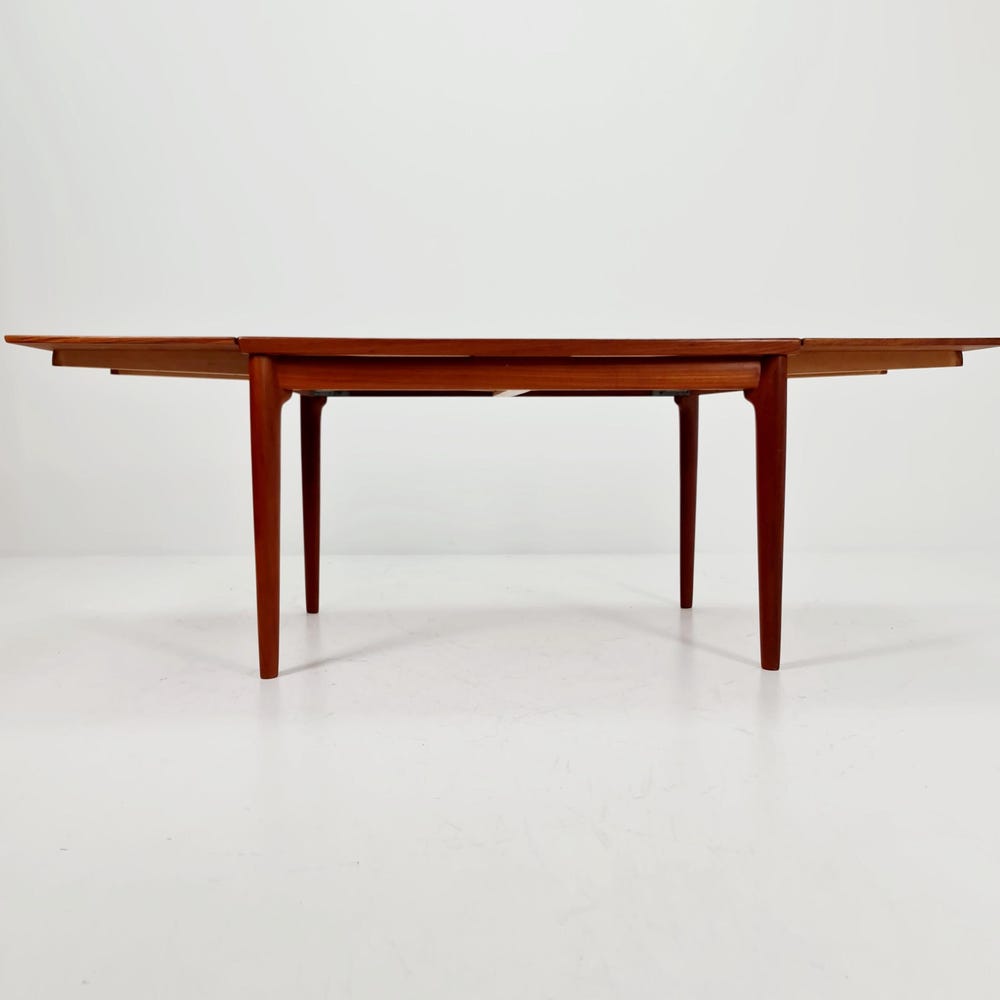 Danish Henning Kjaernulf rectangular teak table with two extension leaves, Denmark 1960s - Image 10