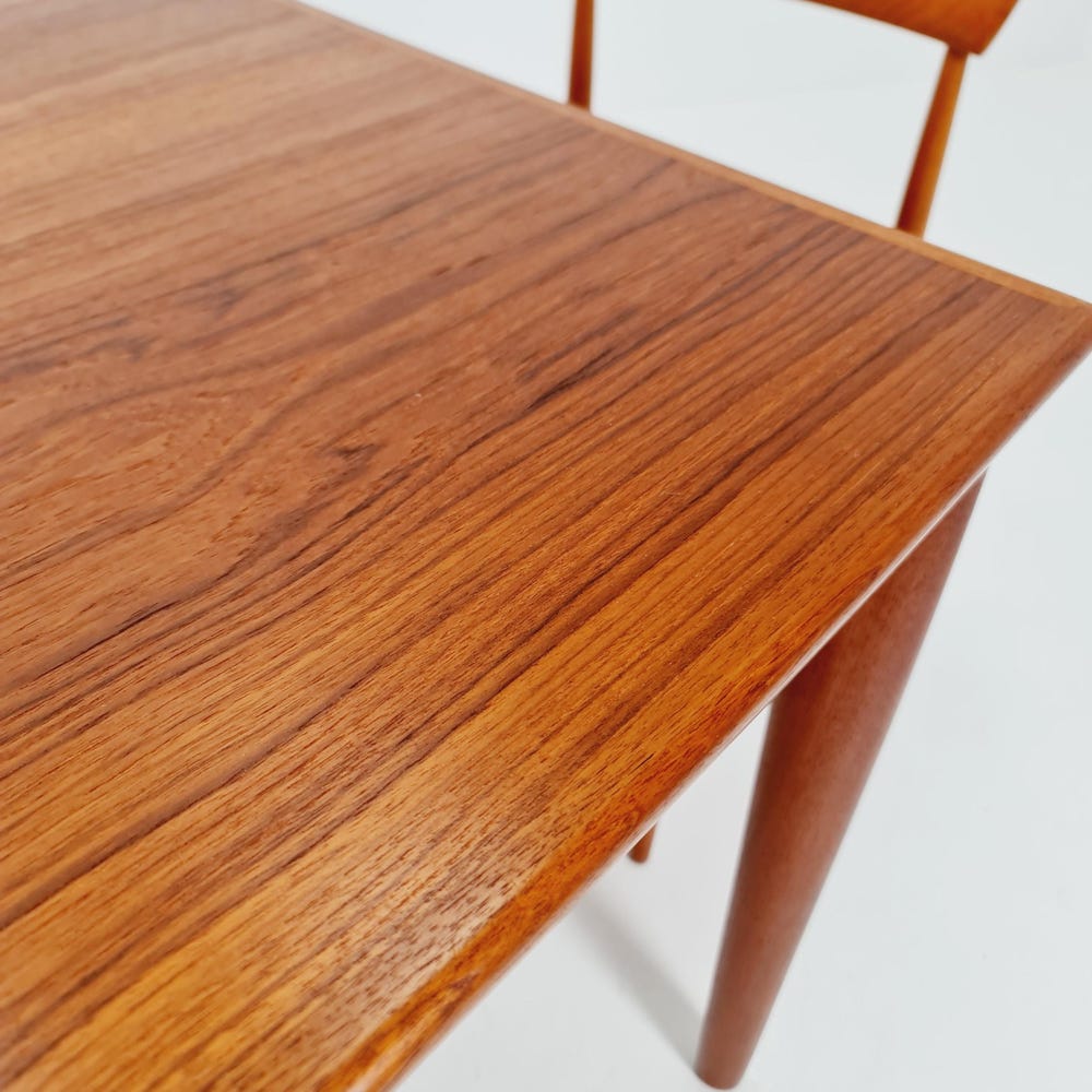 Danish Henning Kjaernulf rectangular teak table with two extension leaves, Denmark 1960s - Image 8