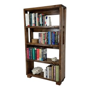 Wooden Bookcase Display Bookshelf Reading Nook Home Library Storage Unit Rustic Style Wooden Set Mobile Rack Gift Book Lover Present