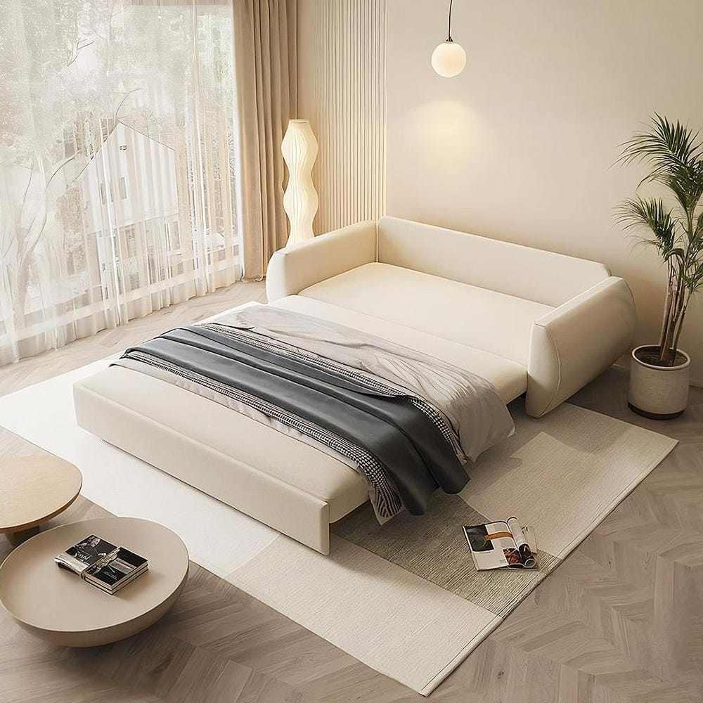 Borislav Two Seater Sofa Bed | Modern Bouclé Sofa with Storage | Compact Convertible Sleeper | Small Space Living Room Furniture, home decor - Image 2