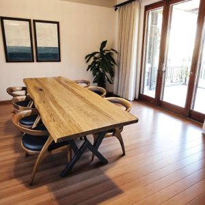 Live Edge Walnut Dining Table - Wooden Farmhouse Kitchen Table, Handcrafted Walnut Wood Dining Table, Rustic Walnut Table for Home